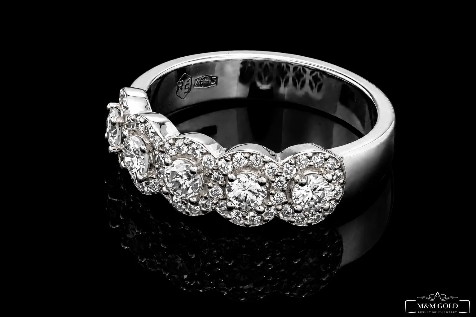 "HaloBand™" Halo Ring in white gold, photo 5