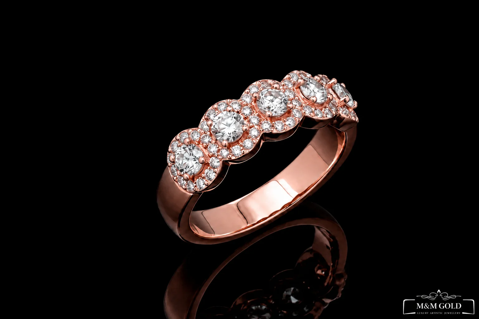 "HaloBand™" Half Ring – Rose gold