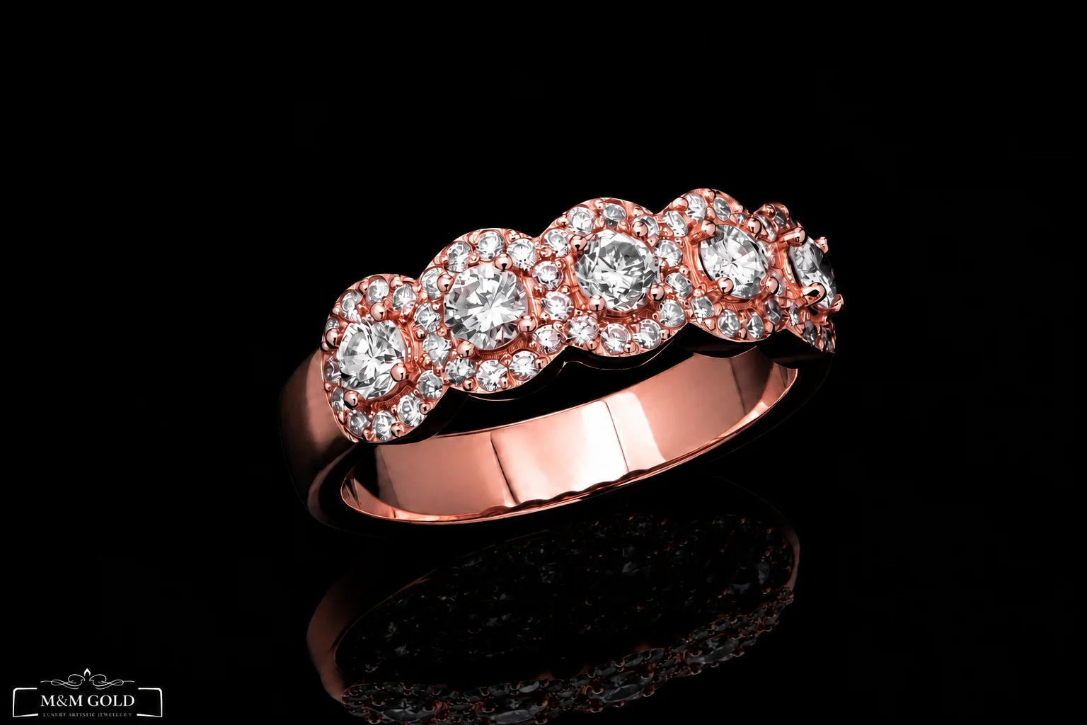 "HaloBand™" Half Ring in rose gold, photo 2