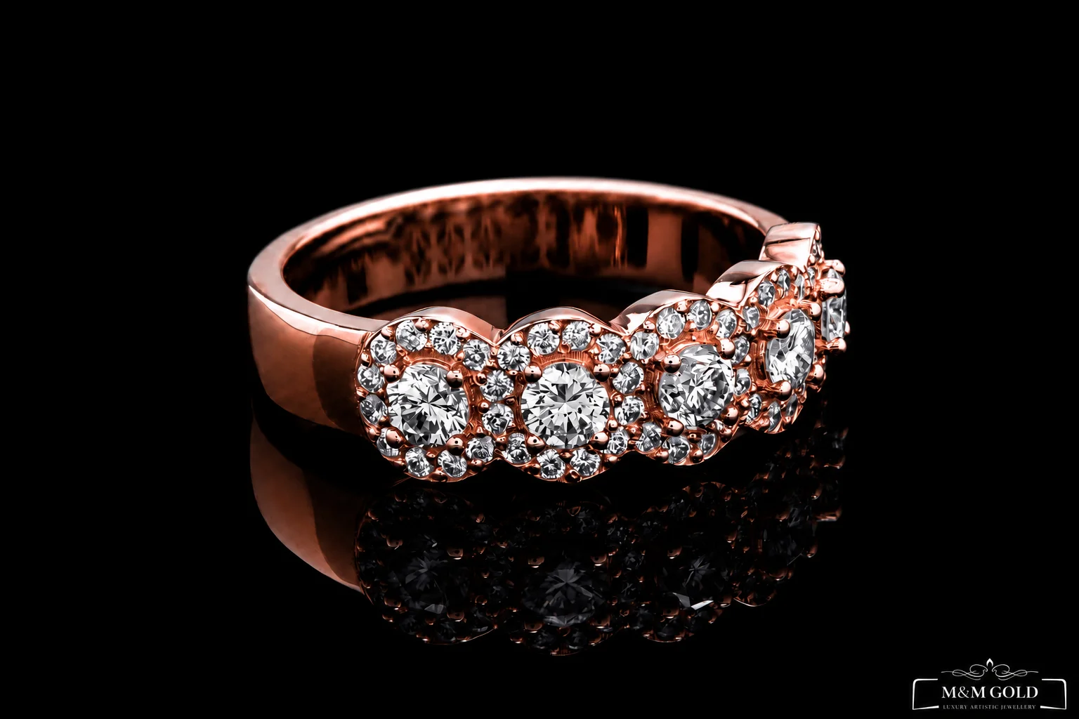 "HaloBand™" Half Ring in rose gold, photo 3