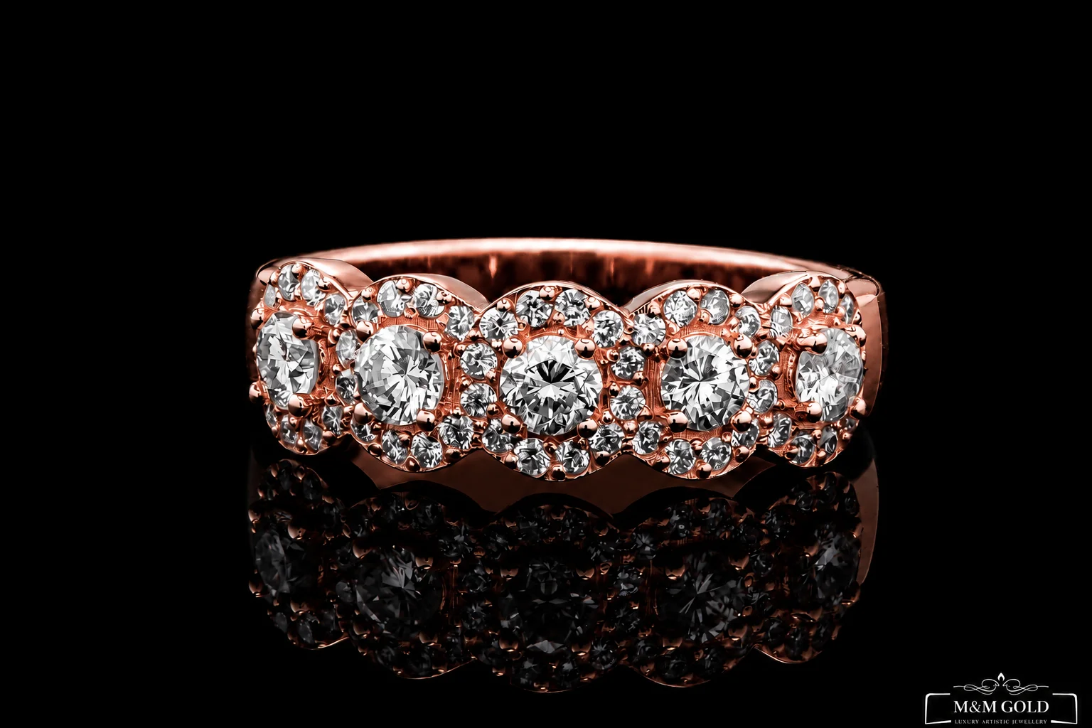 "HaloBand™" Half Ring in rose gold, photo 4