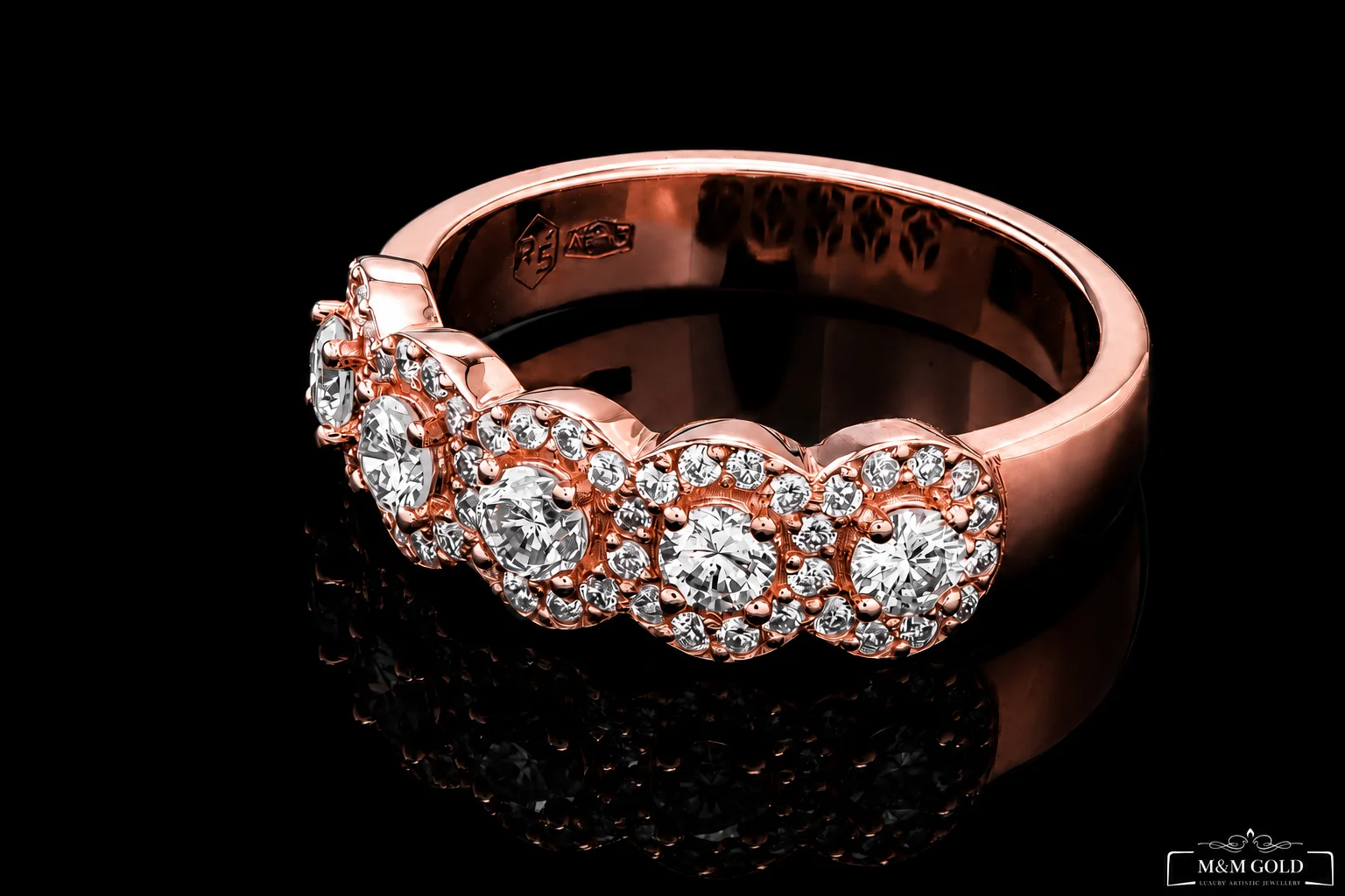 "HaloBand™" Half Ring in rose gold, photo 5