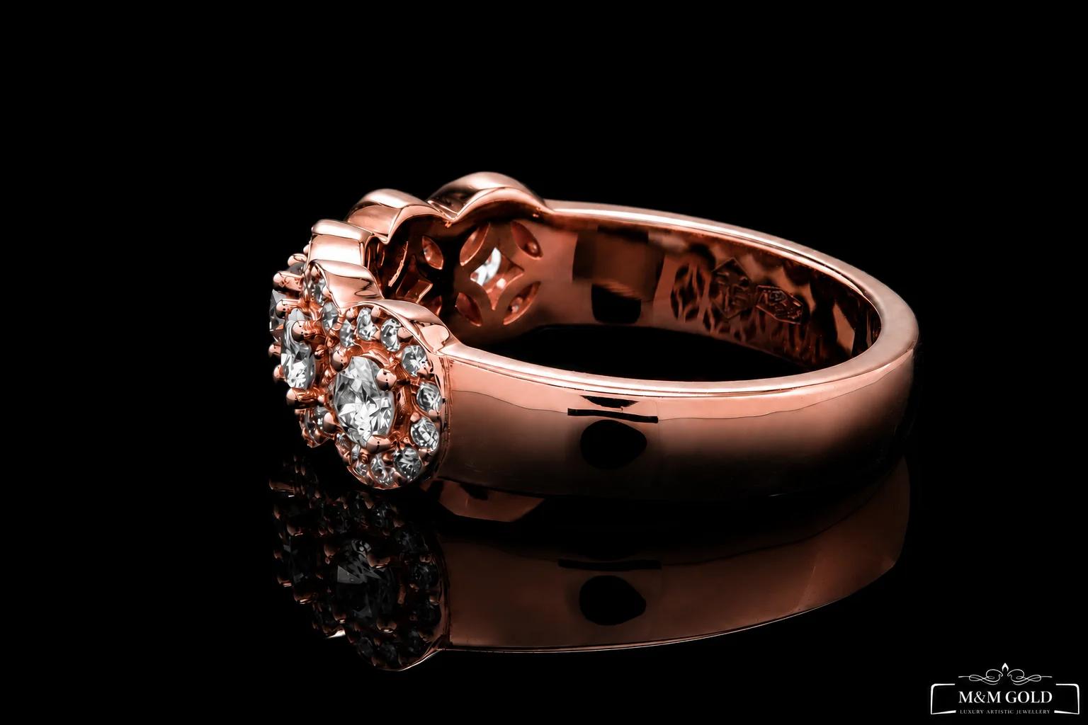 "HaloBand™" Half Ring in rose gold, photo 6