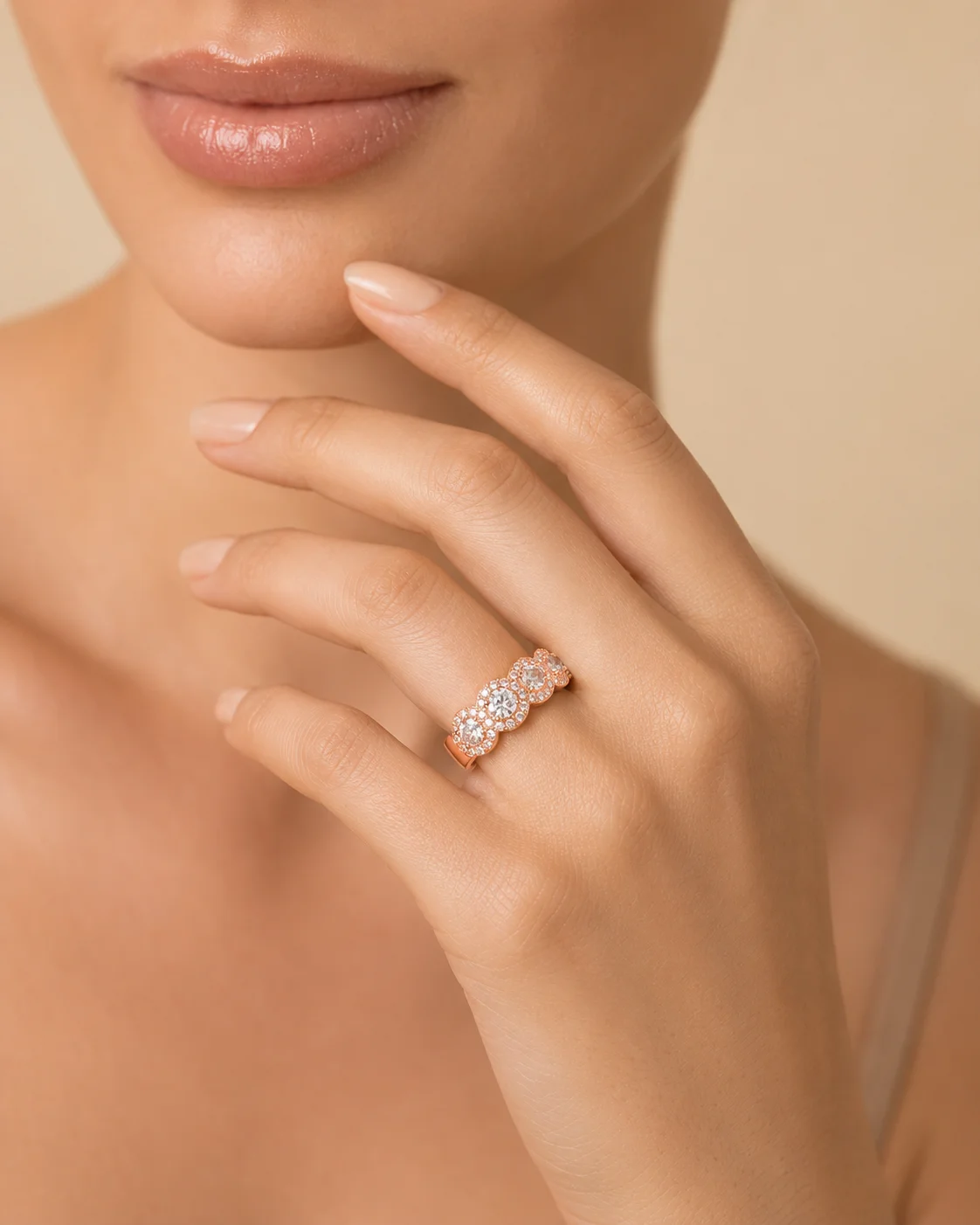 "HaloBand™" Half Ring in rose gold, photo 7