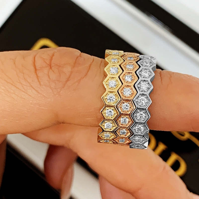 LuxuryCubes™ Wedding Band in white gold, photo 2