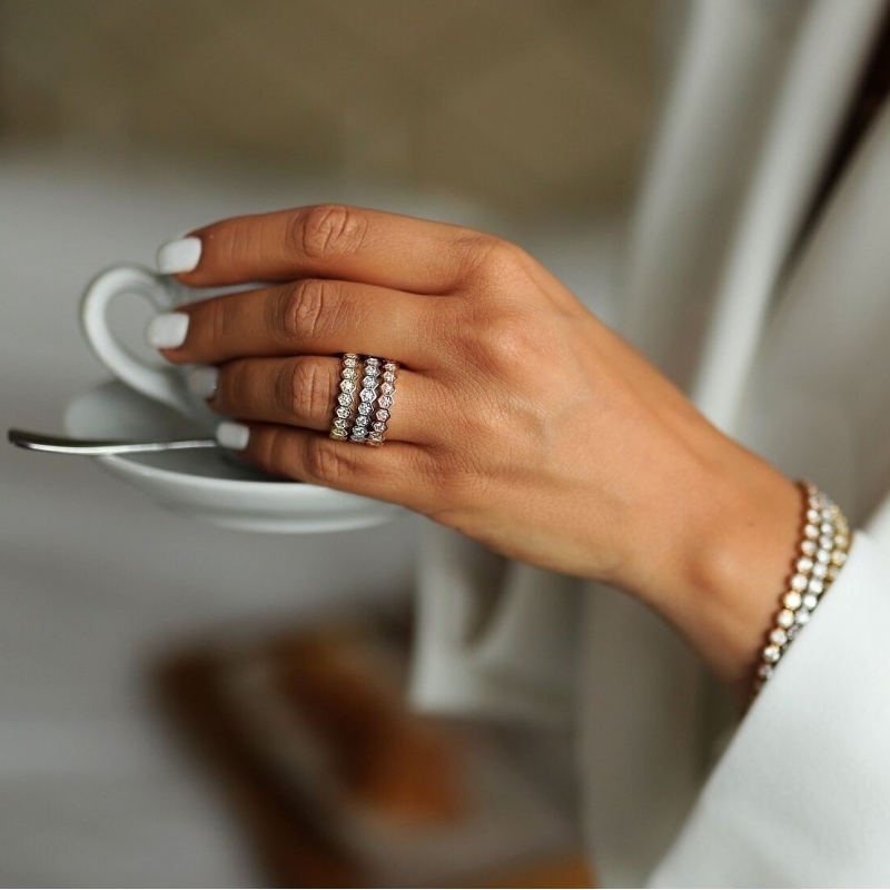LuxuryCubes™ Wedding Band in yellow gold, photo 2
