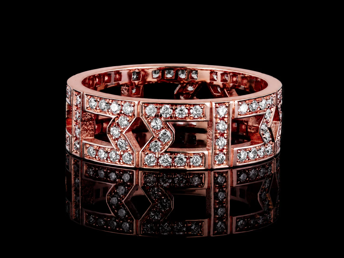 "Mystery™" Wedding Band in rose gold 18k, photo 2