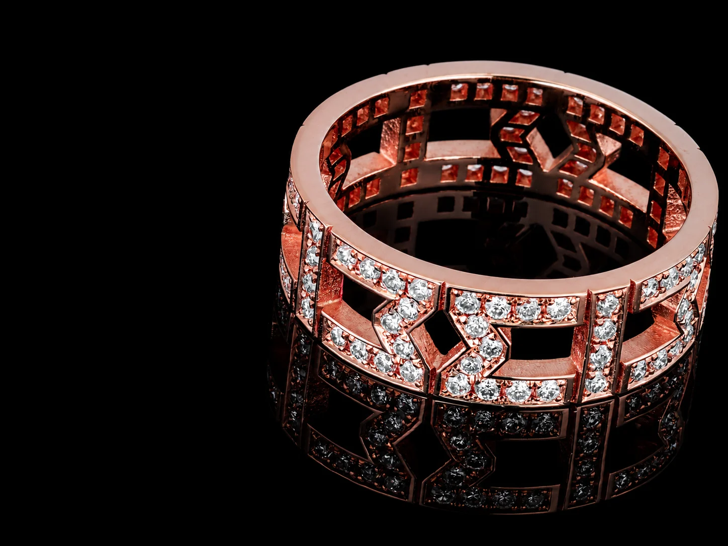 "Mystery™" Wedding Band in rose gold 18k, photo 3