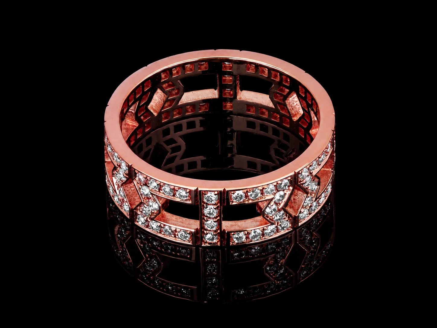 "Mystery™" Wedding Band in rose gold 18k, photo 4