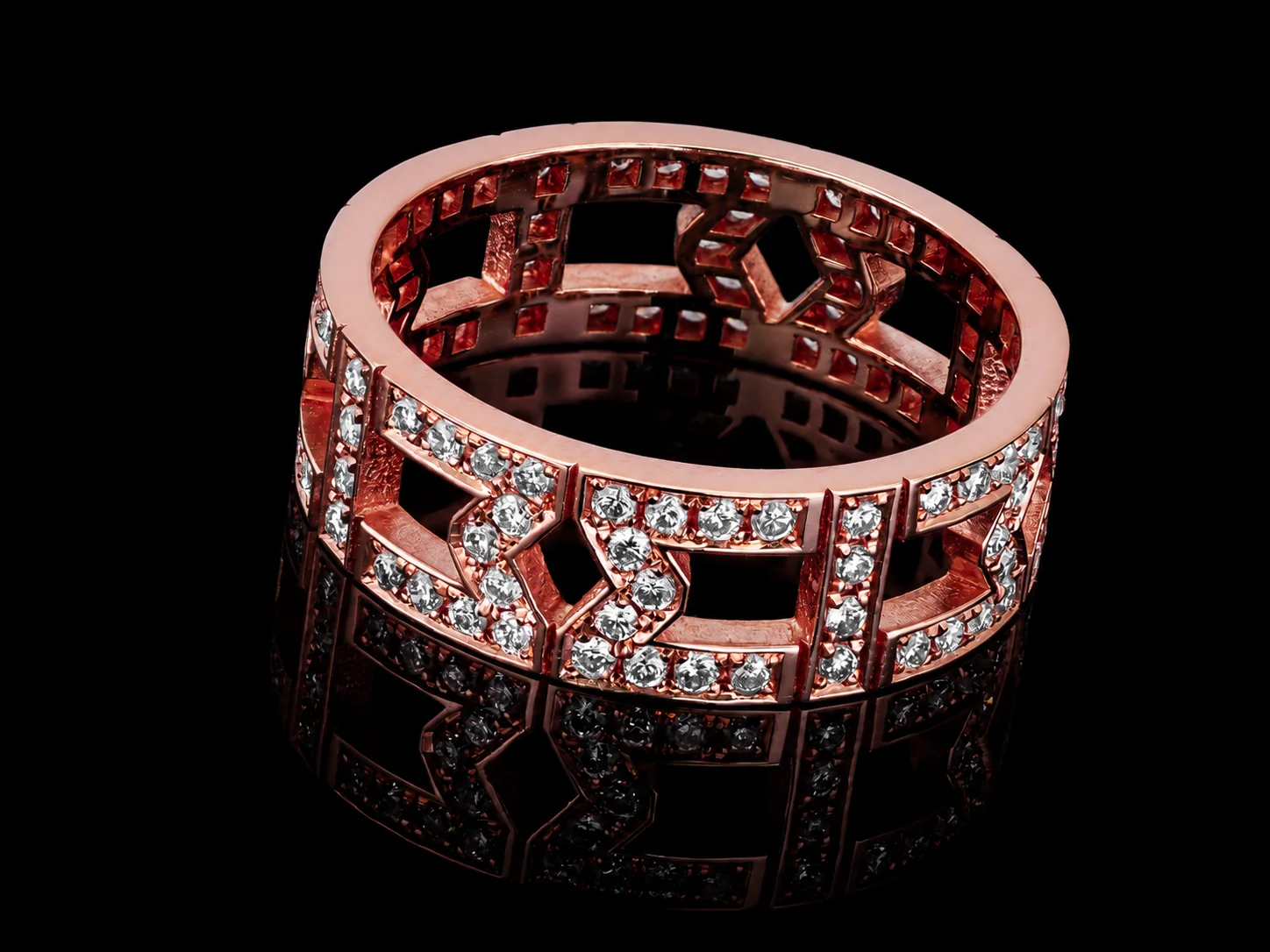 "Mystery™" Wedding Band in rose gold 18k, photo 5