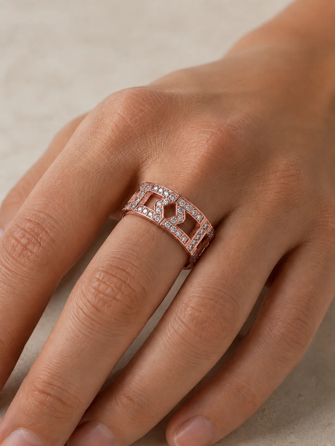"Mystery™" Wedding Band in rose gold 18k, photo 6