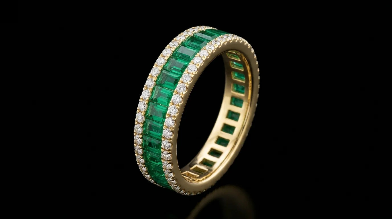 Obrączka ze szmaragdami "EmeraldPrime™"