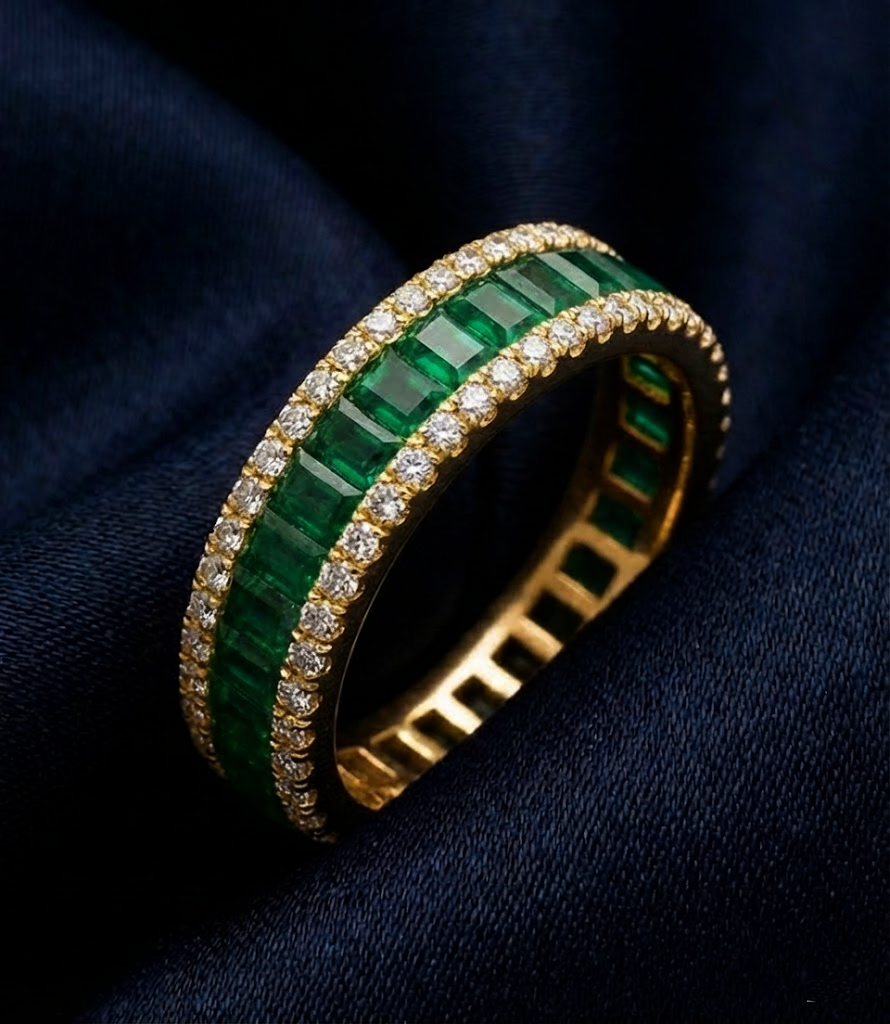 Obrączka ze szmaragdami "EmeraldPrime™"