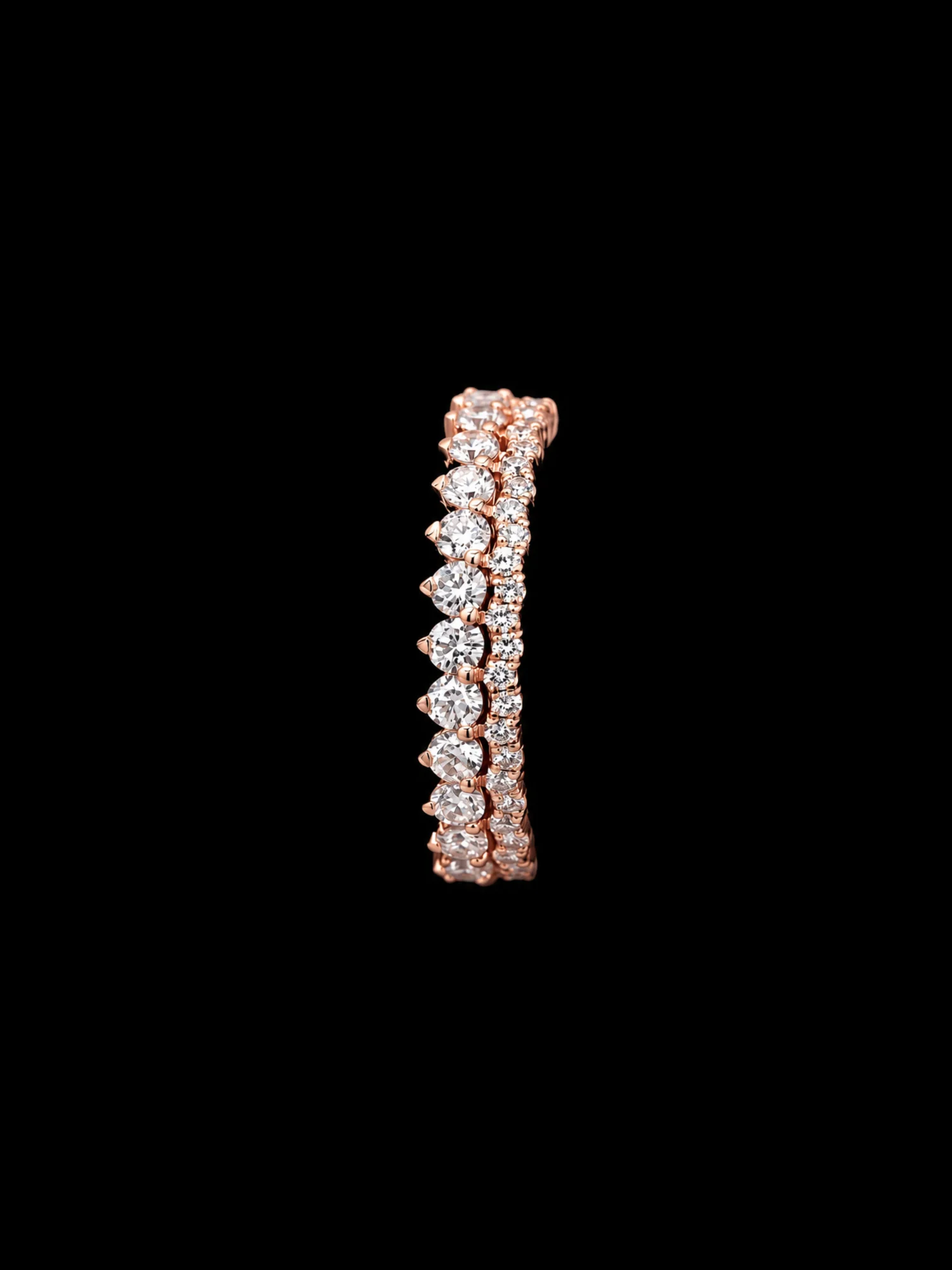 "Perlage™" Wedding Band in rose gold 18k, photo 2