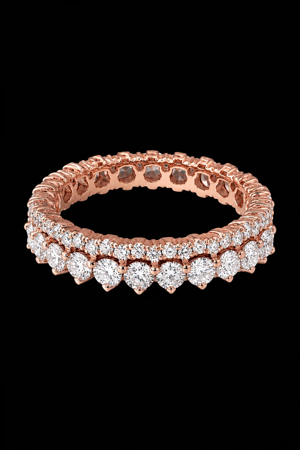 "Perlage™" Wedding Band in rose gold 18k, photo 3