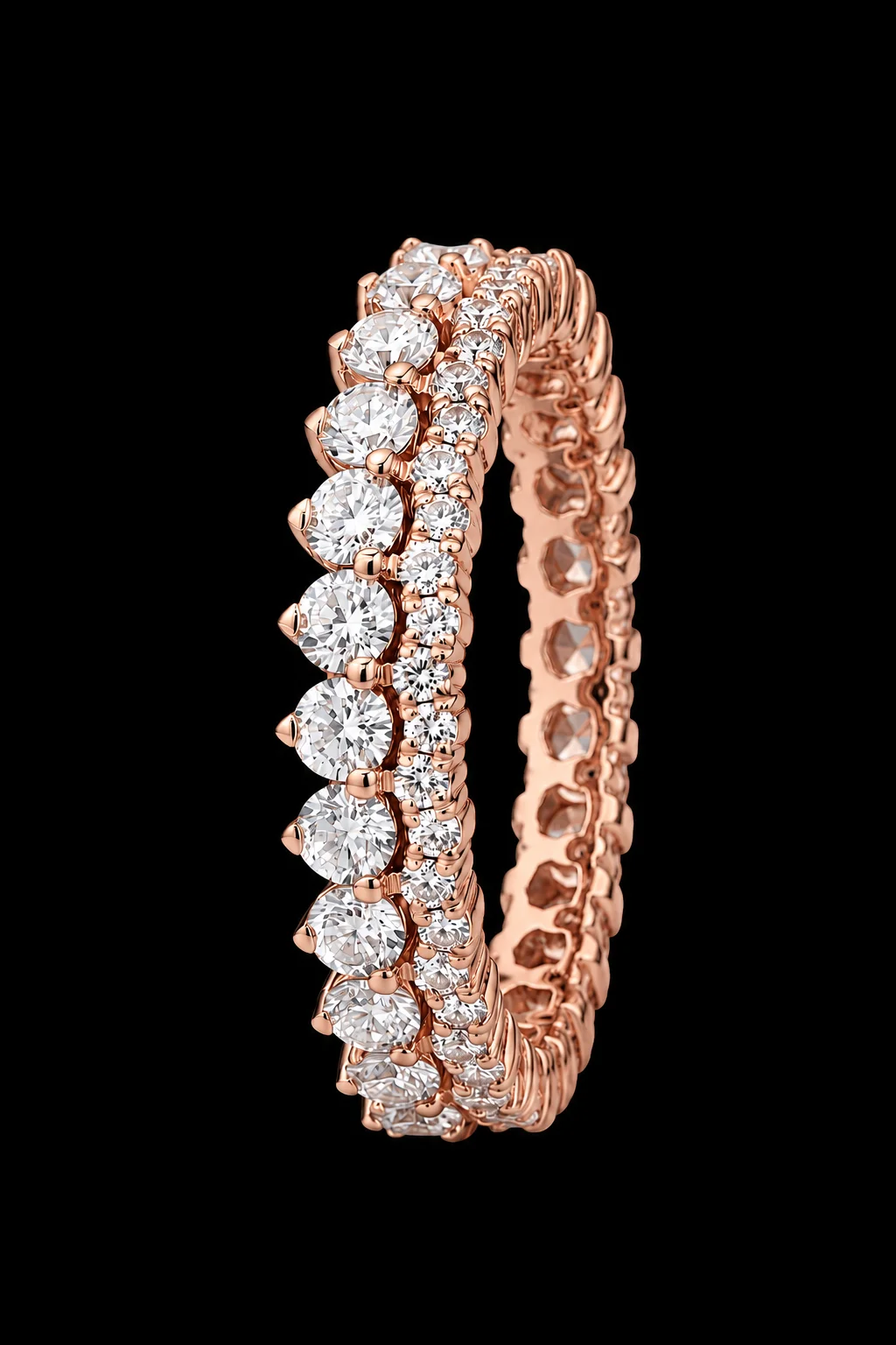 "Perlage™" Wedding Band in rose gold 18k, photo 4