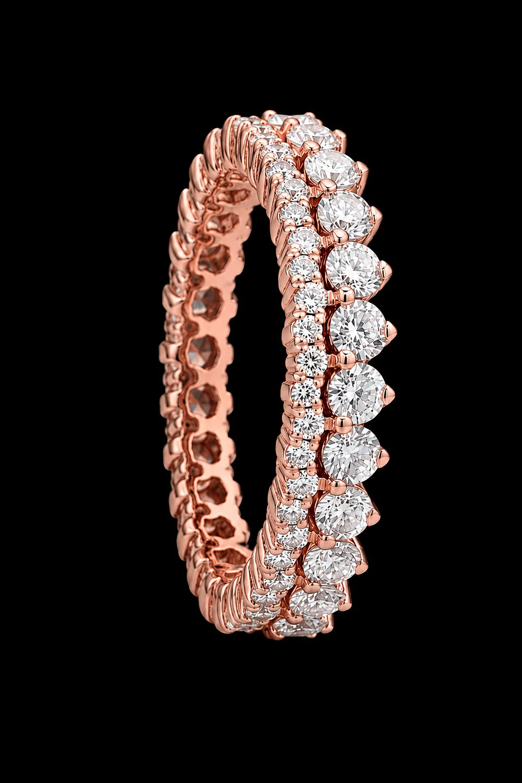"Perlage™" Wedding Band in rose gold 18k, photo 5