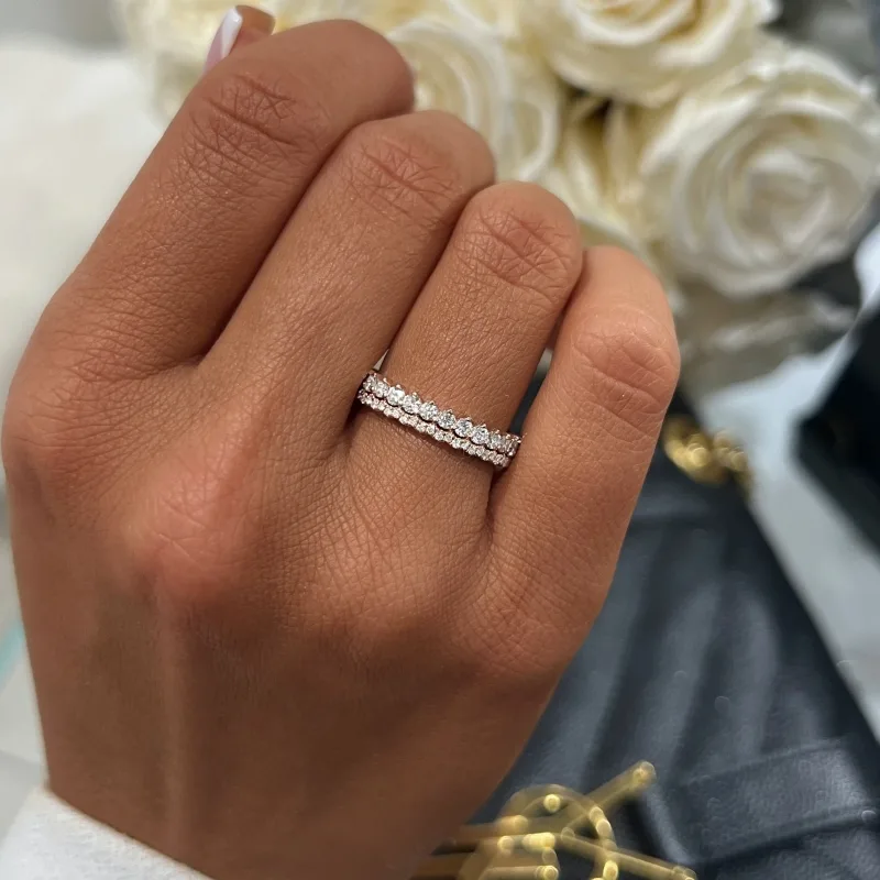 "Perlage™" Wedding Band in rose gold 18k, photo 8