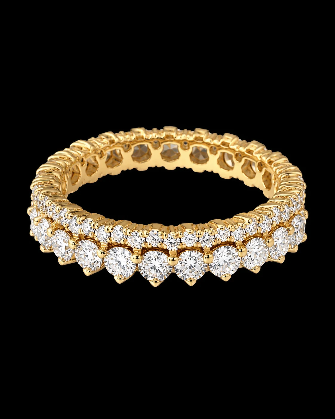"Perlage™" Wedding Band in yellow gold 18k, photo 3