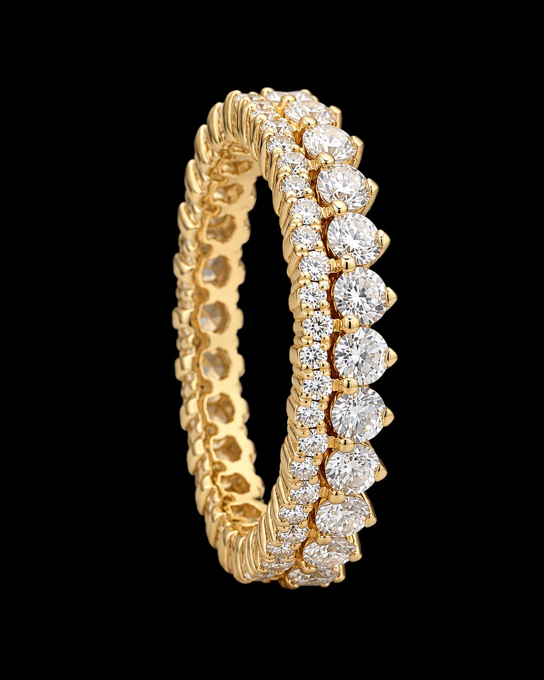 "Perlage™" Wedding Band in yellow gold 18k, photo 4