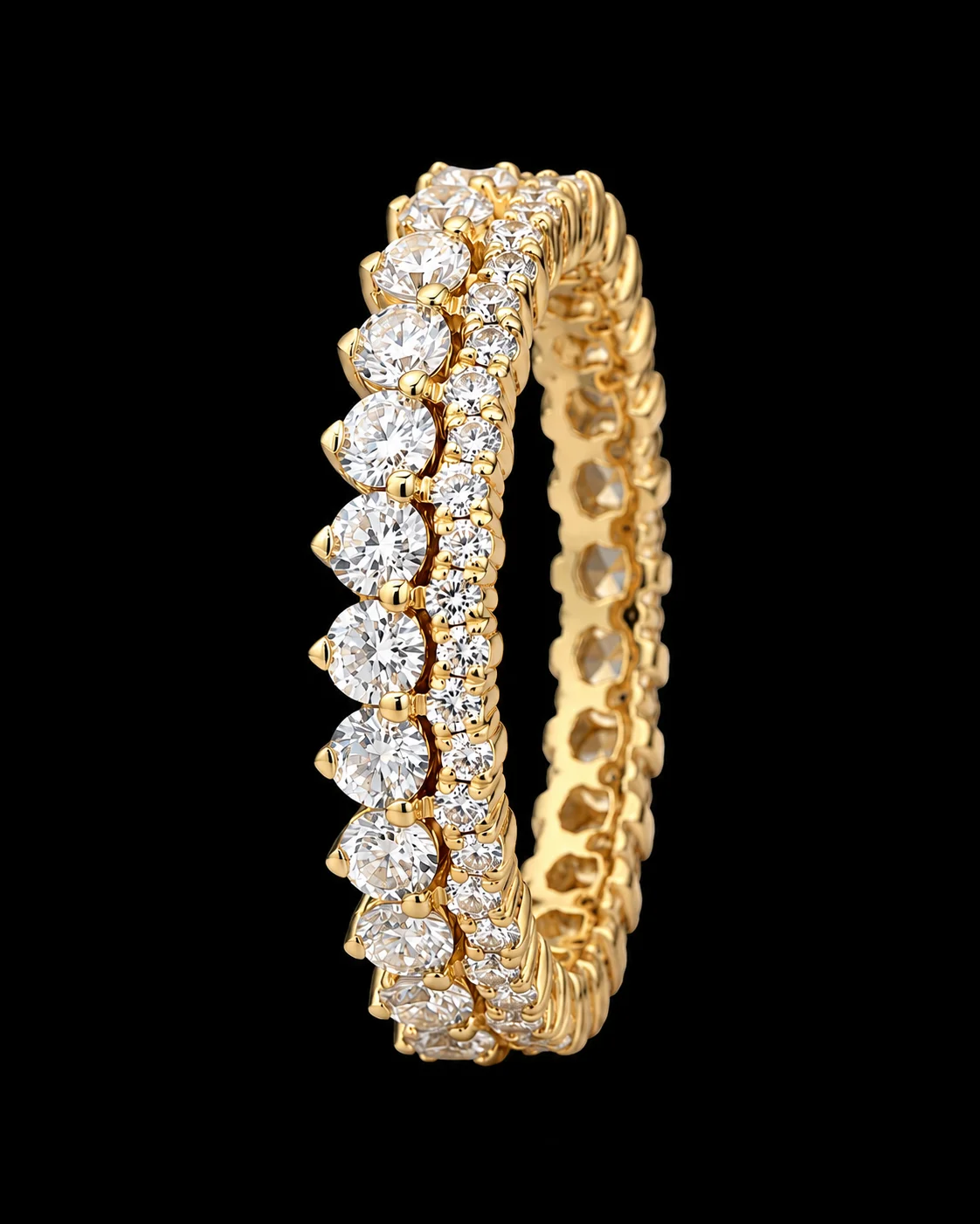 "Perlage™" Wedding Band in yellow gold 18k, photo 5