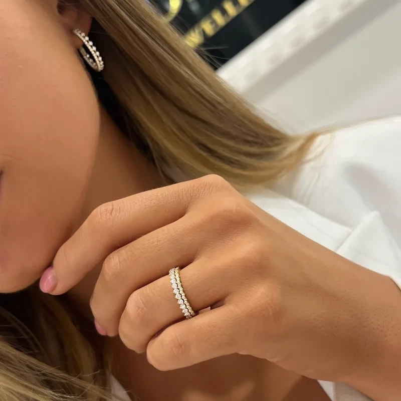 "Perlage™" Wedding Band in yellow gold 18k, photo 8
