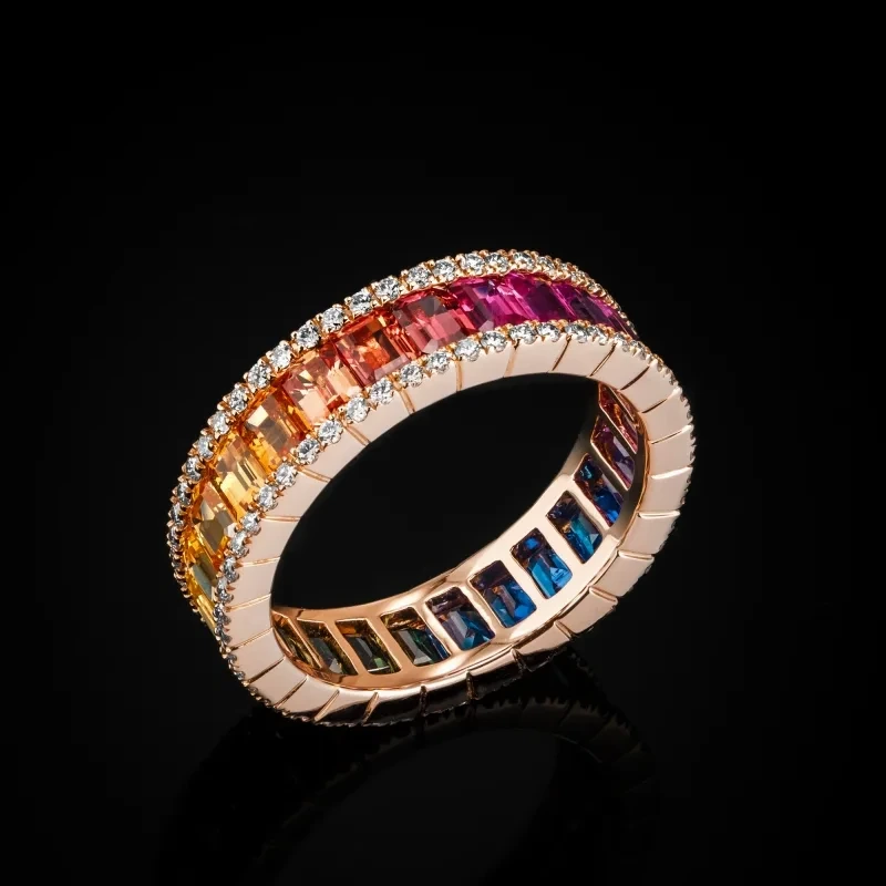 "RainbowRoyale™" Ring – Rose gold 18k