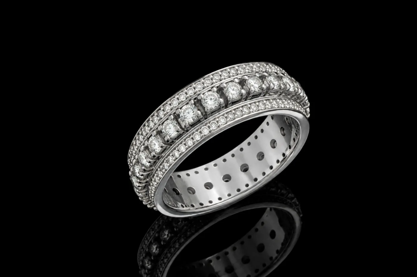 "TriplePavé™" Ring – White gold