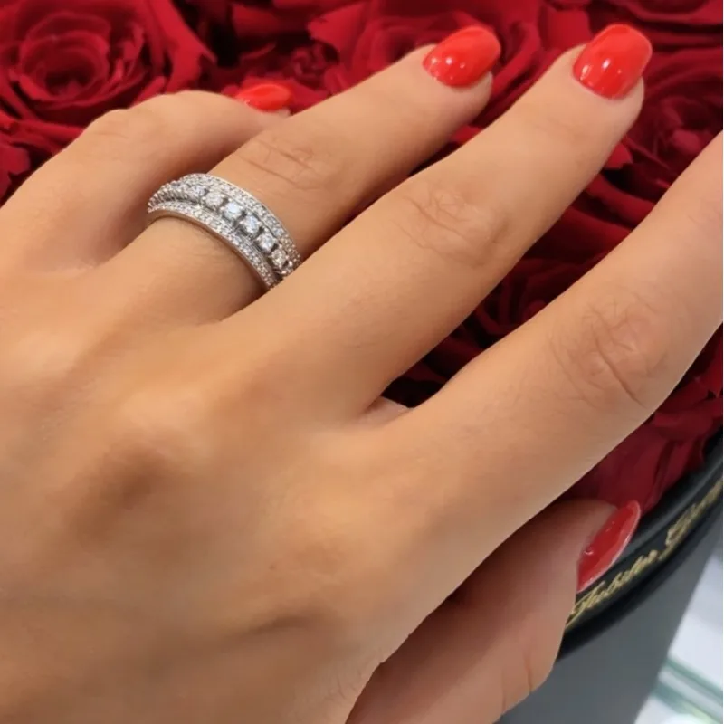 "TriplePavé™" Ring in white gold, photo 2
