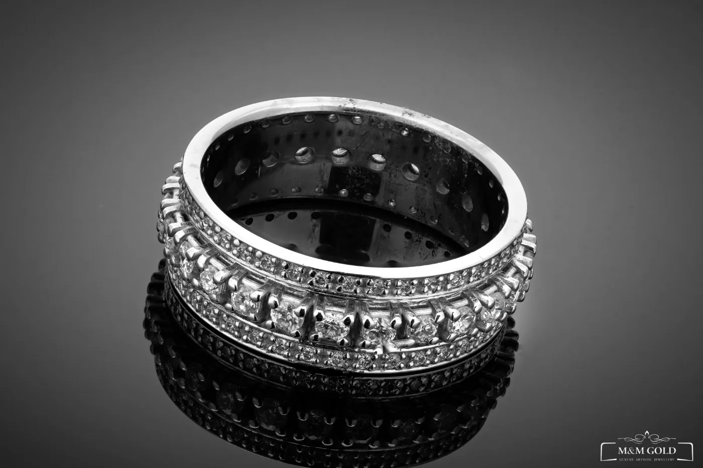 "TriplePavé™" Ring in white gold, photo 3
