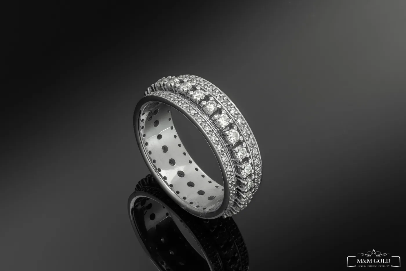 "TriplePavé™" Ring in white gold, photo 4