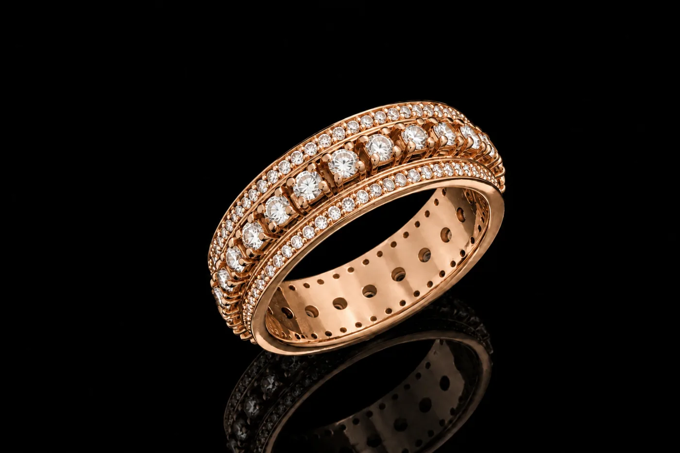 "TriplePavé™" Ring – Rose gold