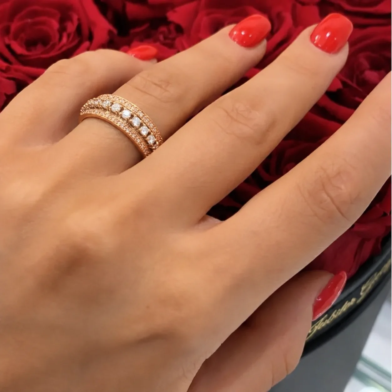 "TriplePavé™" Ring in rose Gold, photo 2