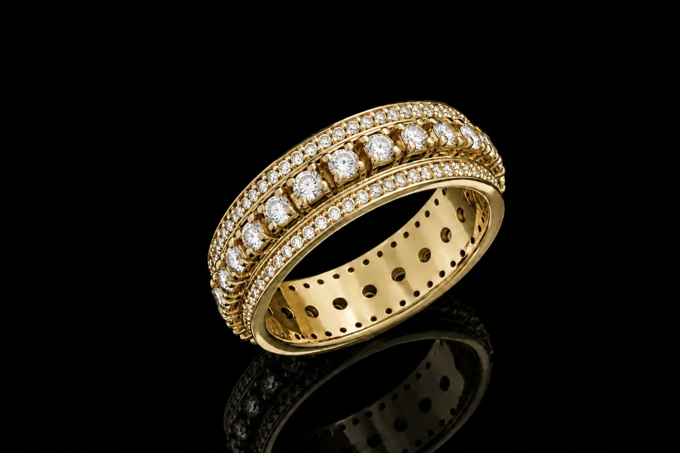 "TriplePavé™" Ring – Yellow gold