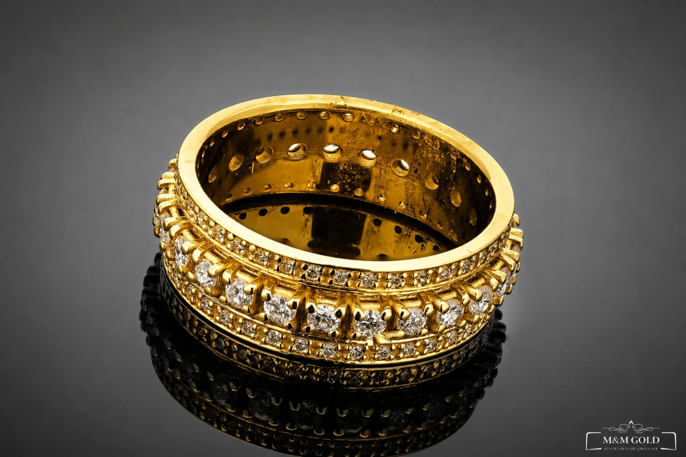 "TriplePavé™" Ring in yellow gold, photo 3