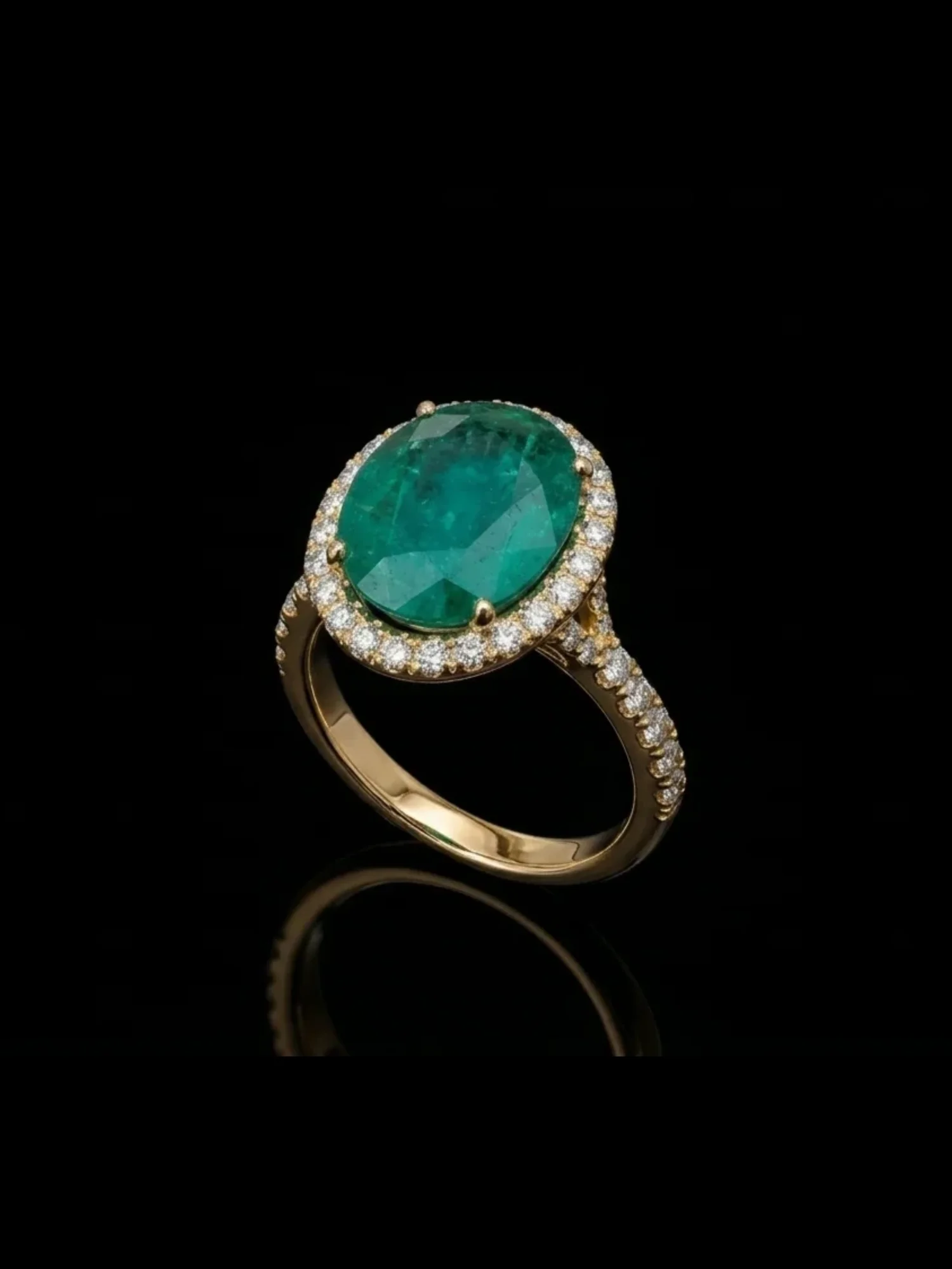 "EmeraldCrown™" Ring in yellow gold, product view