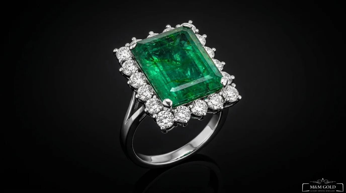 EmeraldÉclat™ Ring in white gold 18k, photo 3