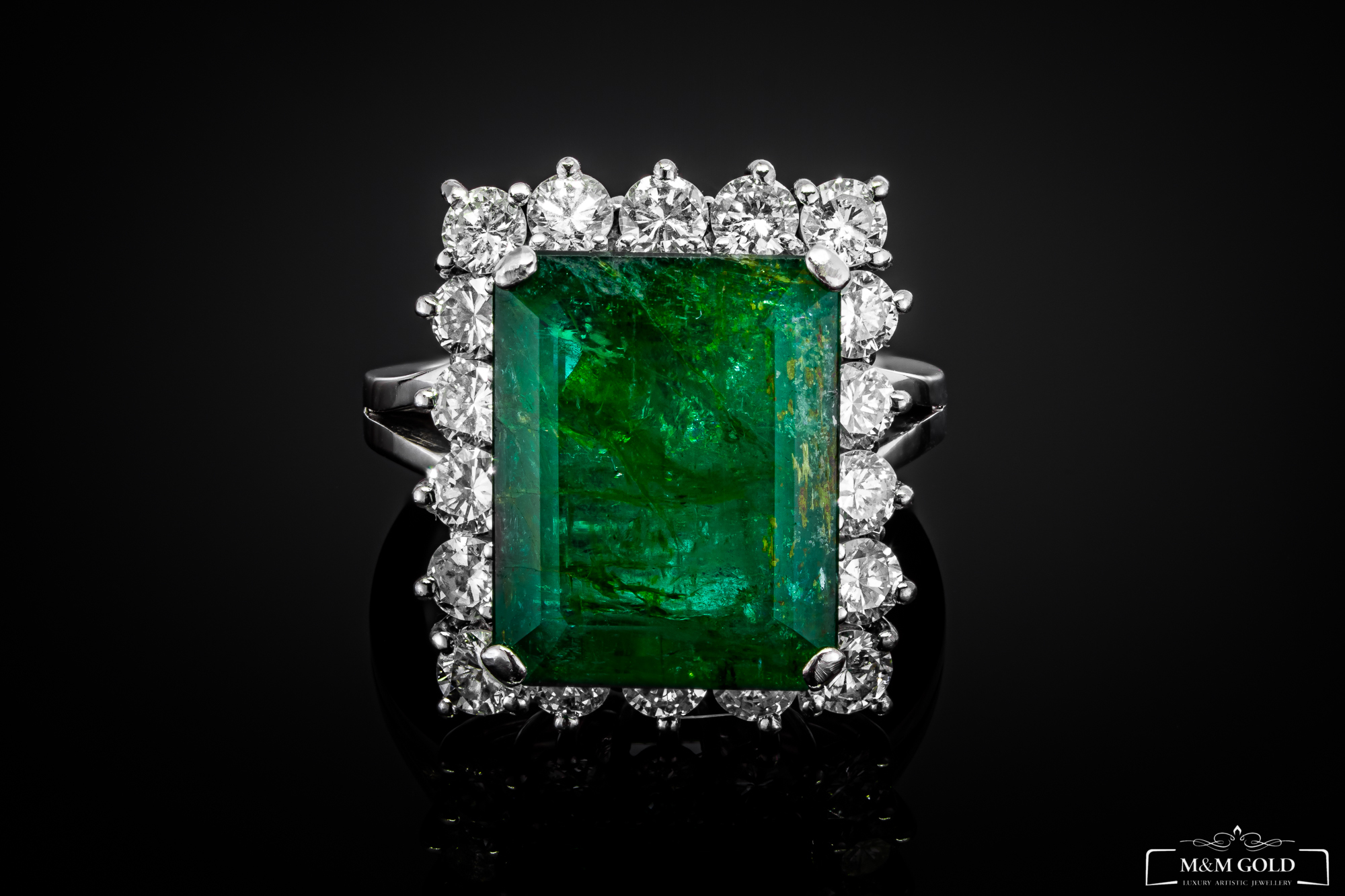 EmeraldÉclat™ Ring in white gold 18k, photo 4