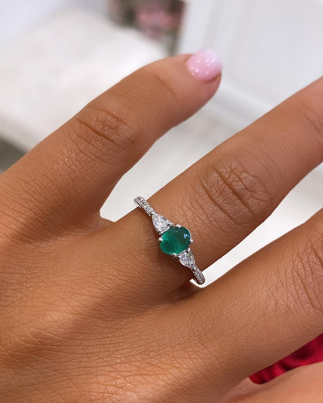 EmeraldEssence™ Ring in white gold 18k, photo 2