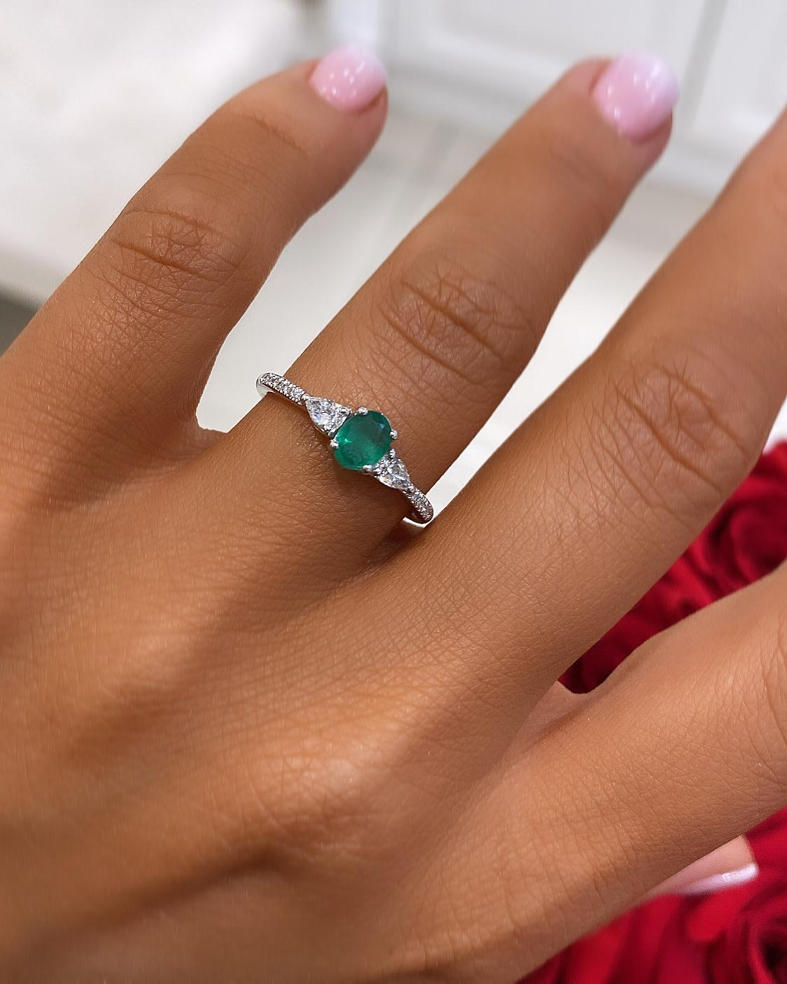 EmeraldEssence™ Ring in white gold 18k, photo 3