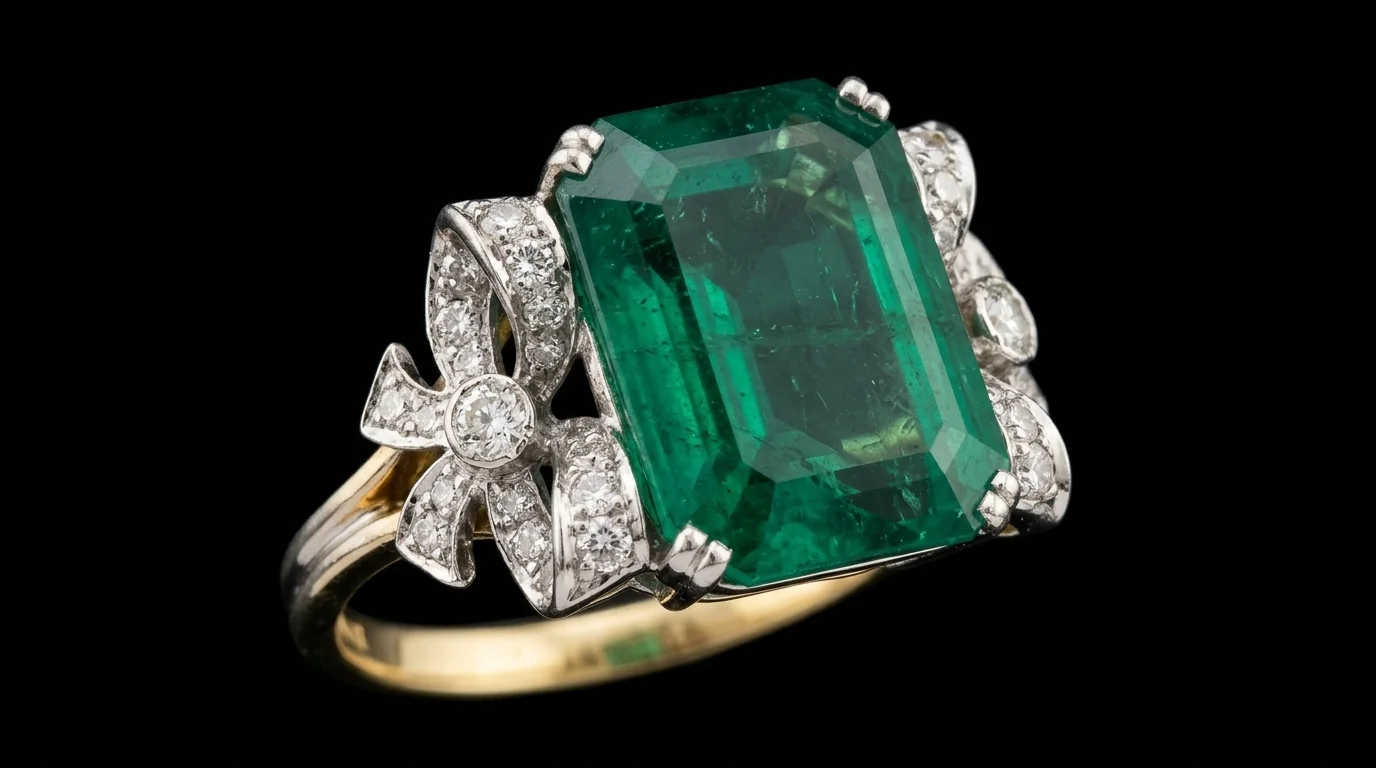 "EmeraldGrandeur™" Ring in white gold 18k, photo 3