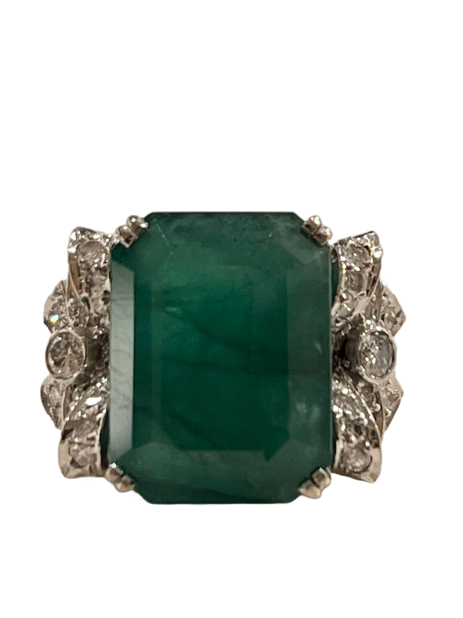 "EmeraldGrandeur™" Ring in white gold 18k, photo 6