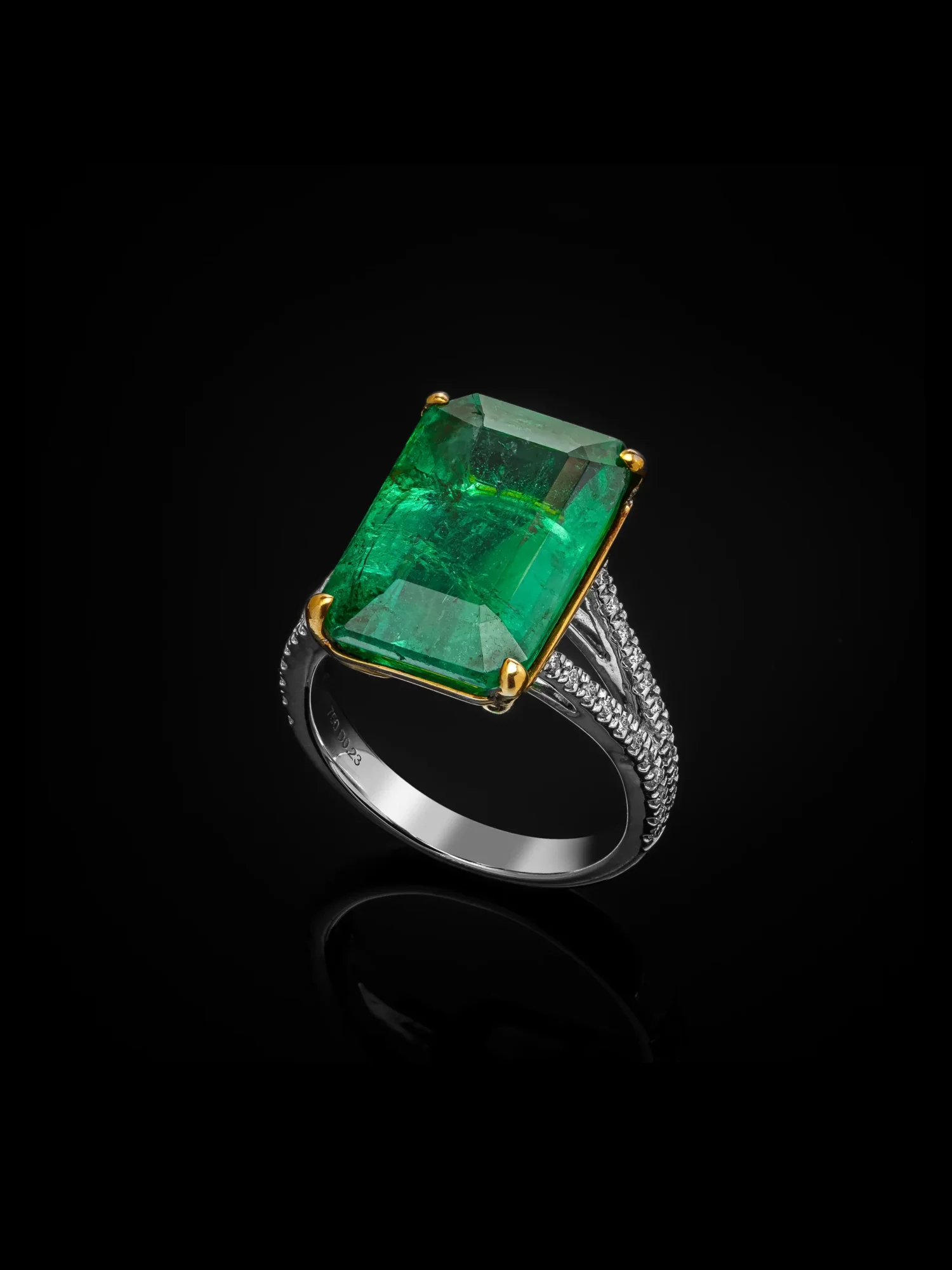 EmeraldHeritage™ Ring in white gold 18k, photo 2