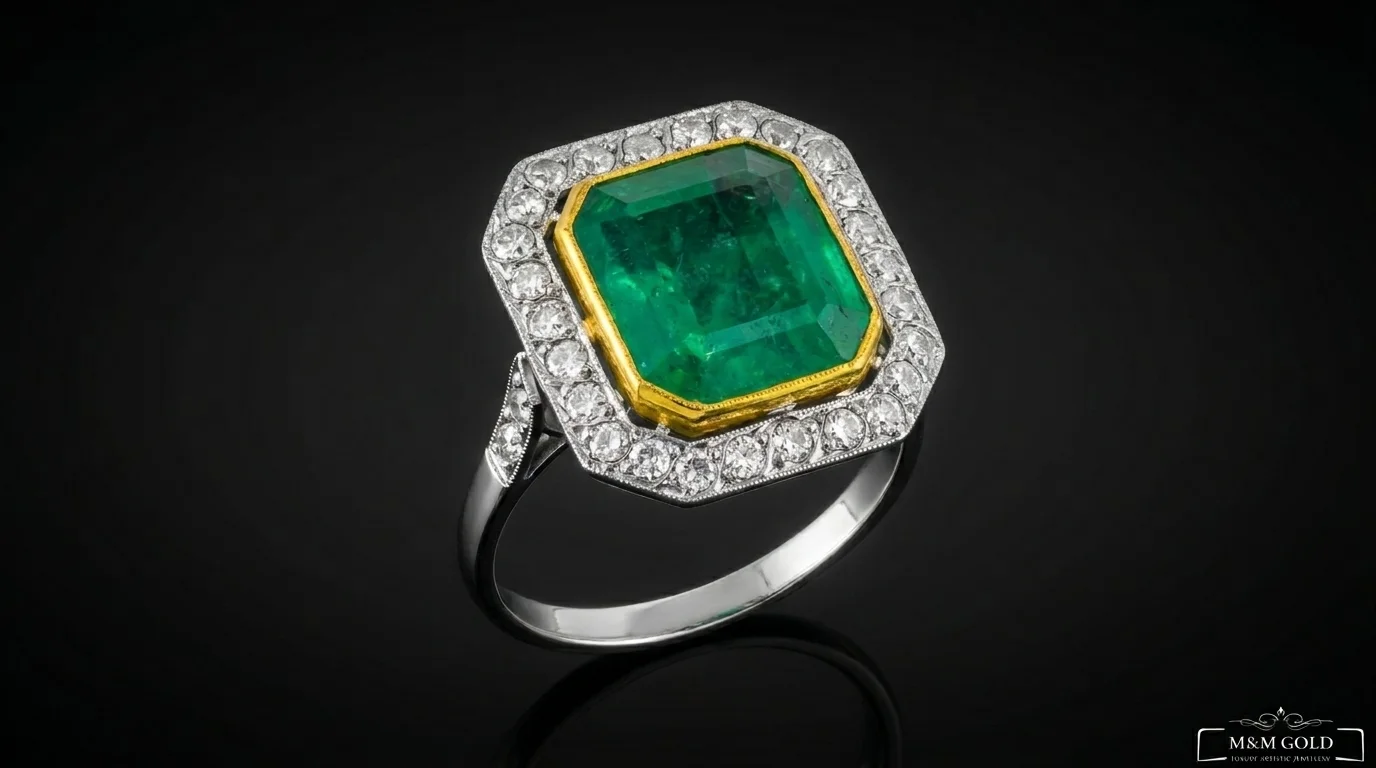 "EmeraldMajesty™" Ring in yellow gold 18k, photo 2