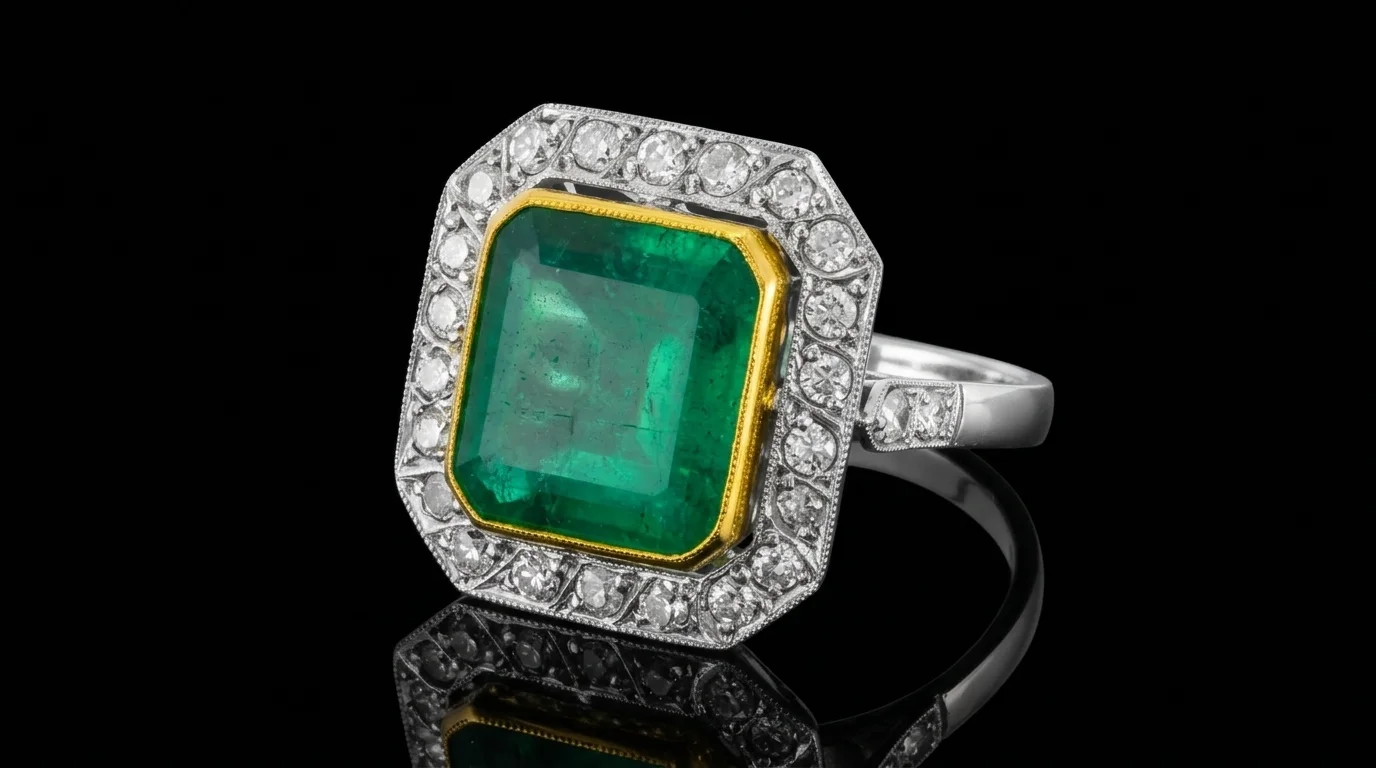 "EmeraldMajesty™" Ring in yellow gold 18k, photo 3