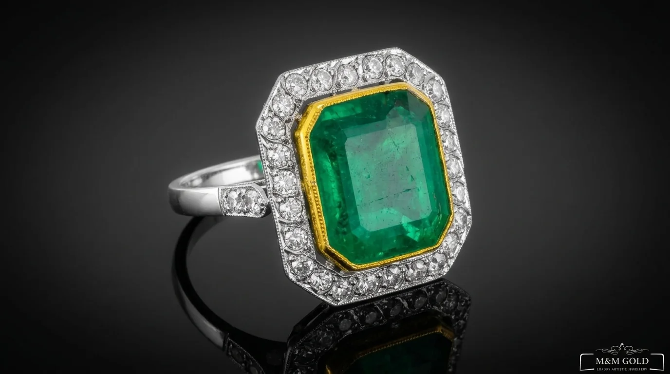"EmeraldMajesty™" Ring in yellow gold 18k, photo 4