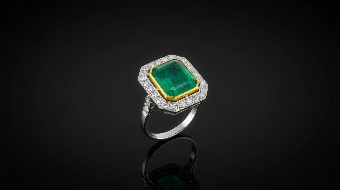 "EmeraldMajesty™" Ring in yellow gold 18k, photo 5