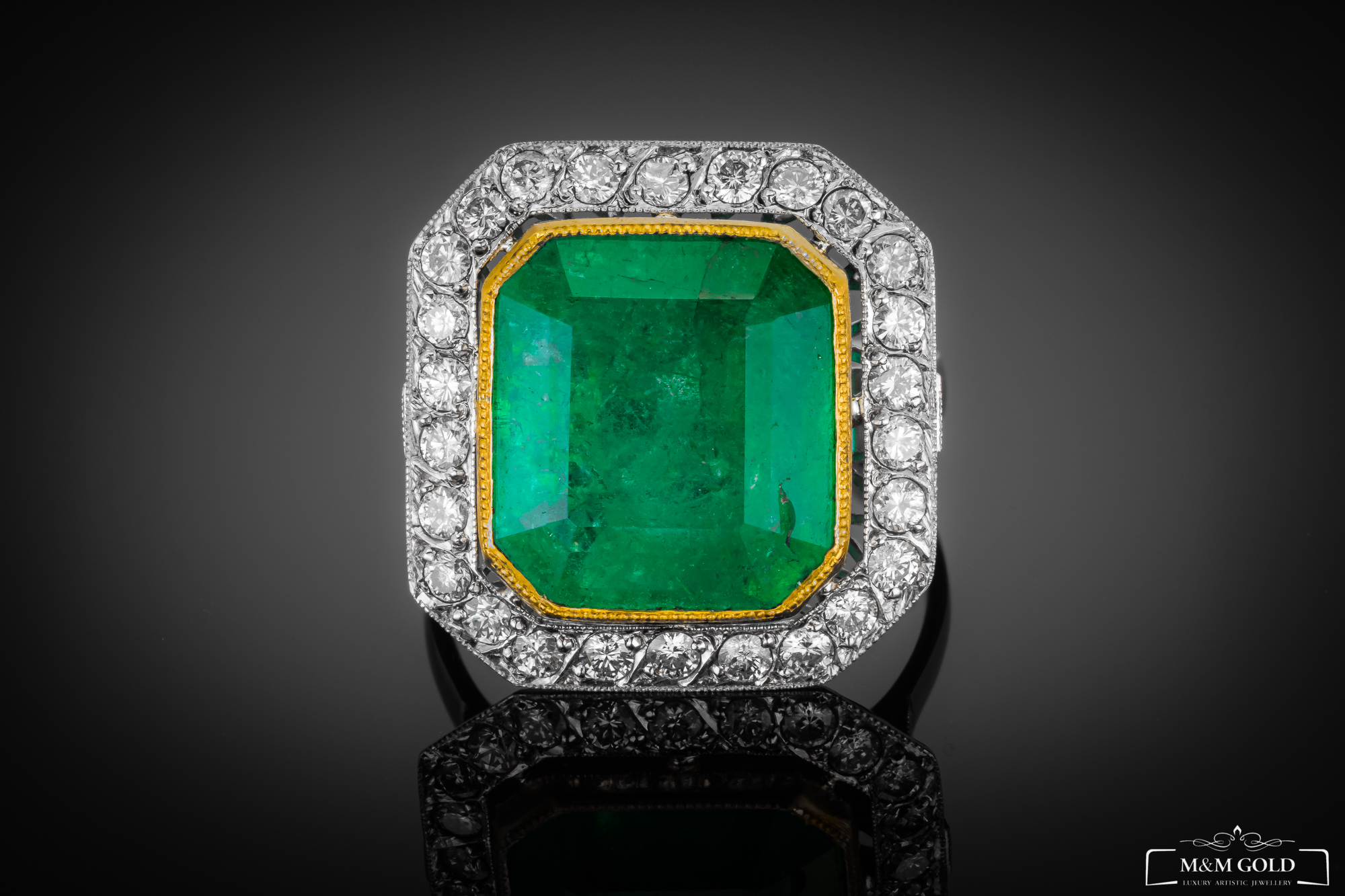 "EmeraldMajesty™" Ring in yellow gold 18k, photo 7
