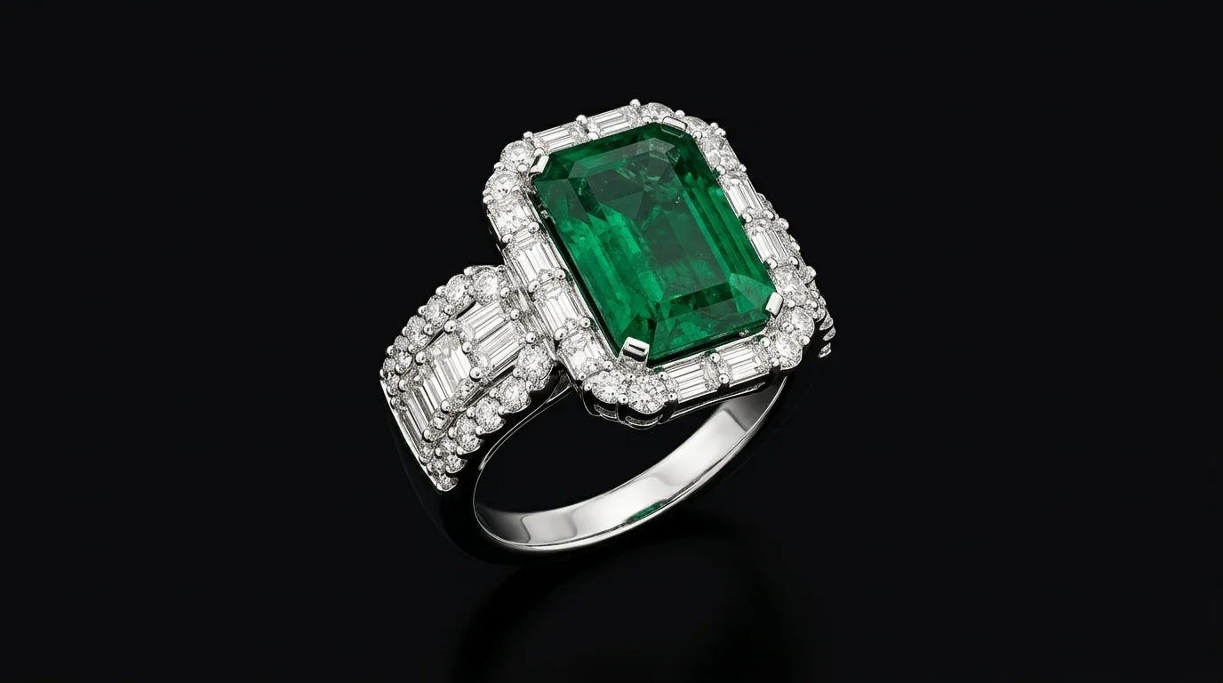 EmeraldNoblesse™ Ring in white gold 18k, photo 2