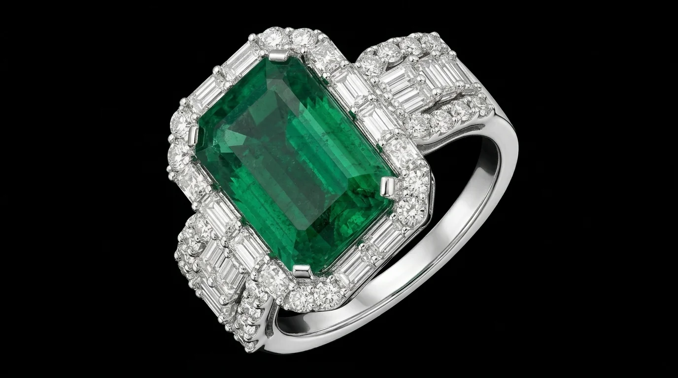 EmeraldNoblesse™ Ring in white gold 18k, photo 3